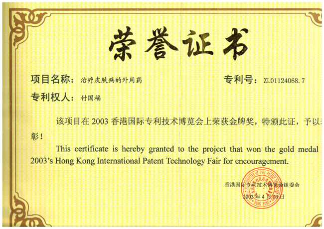 香港國際專利技術博覽會金牌獎
